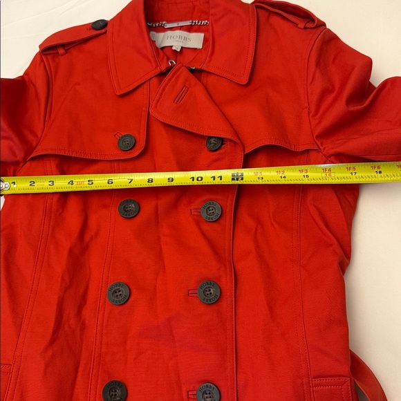 Hobbs London Women's Red/orange Trench Coat size 8 EXCELLENT CONDITION - Picture 15 of 16